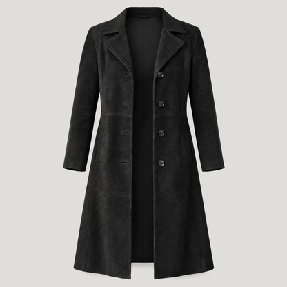 SHAPED WAIST SUEDE LOOK COAT