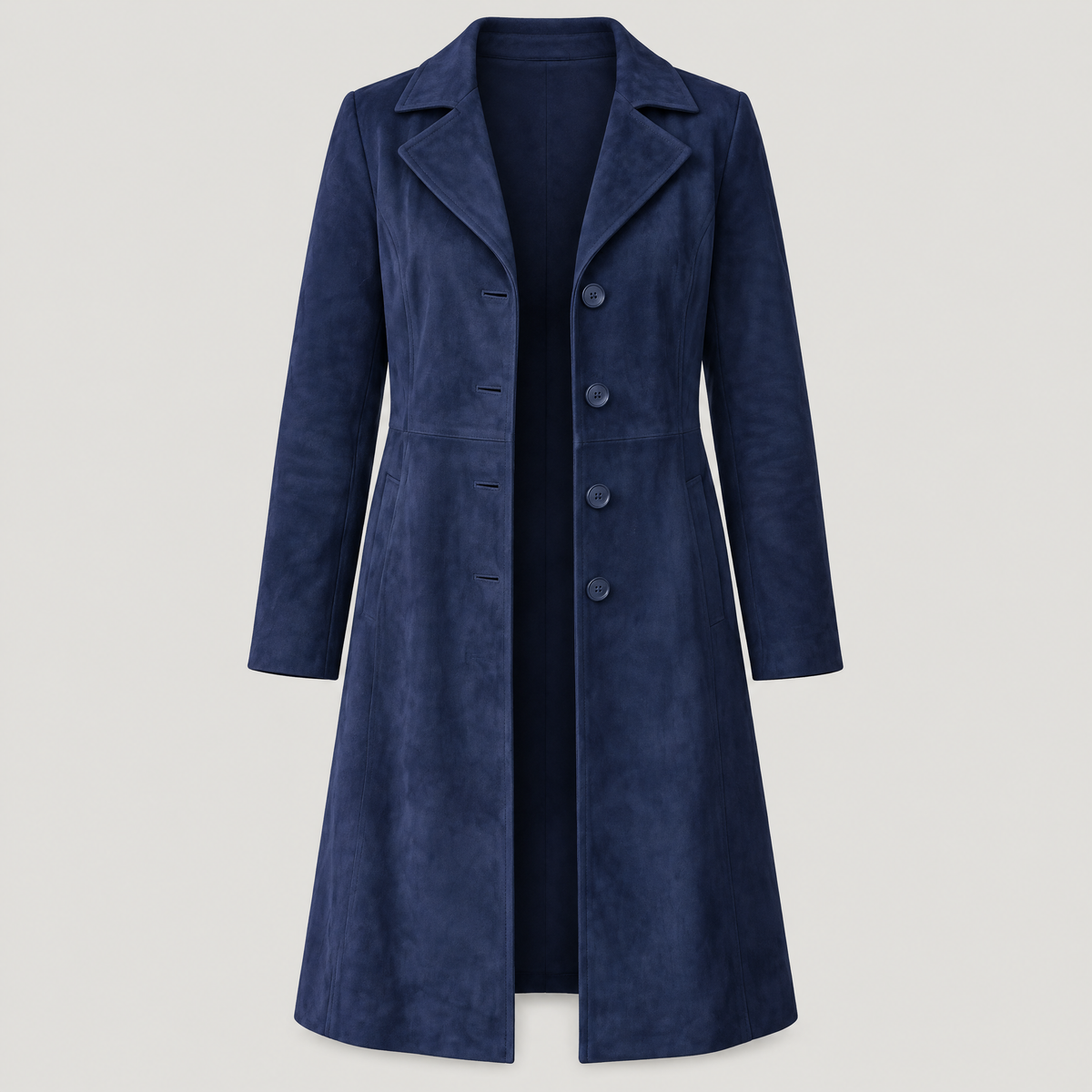 SHAPED WAIST SUEDE LOOK COAT