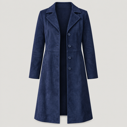 SHAPED WAIST SUEDE LOOK COAT