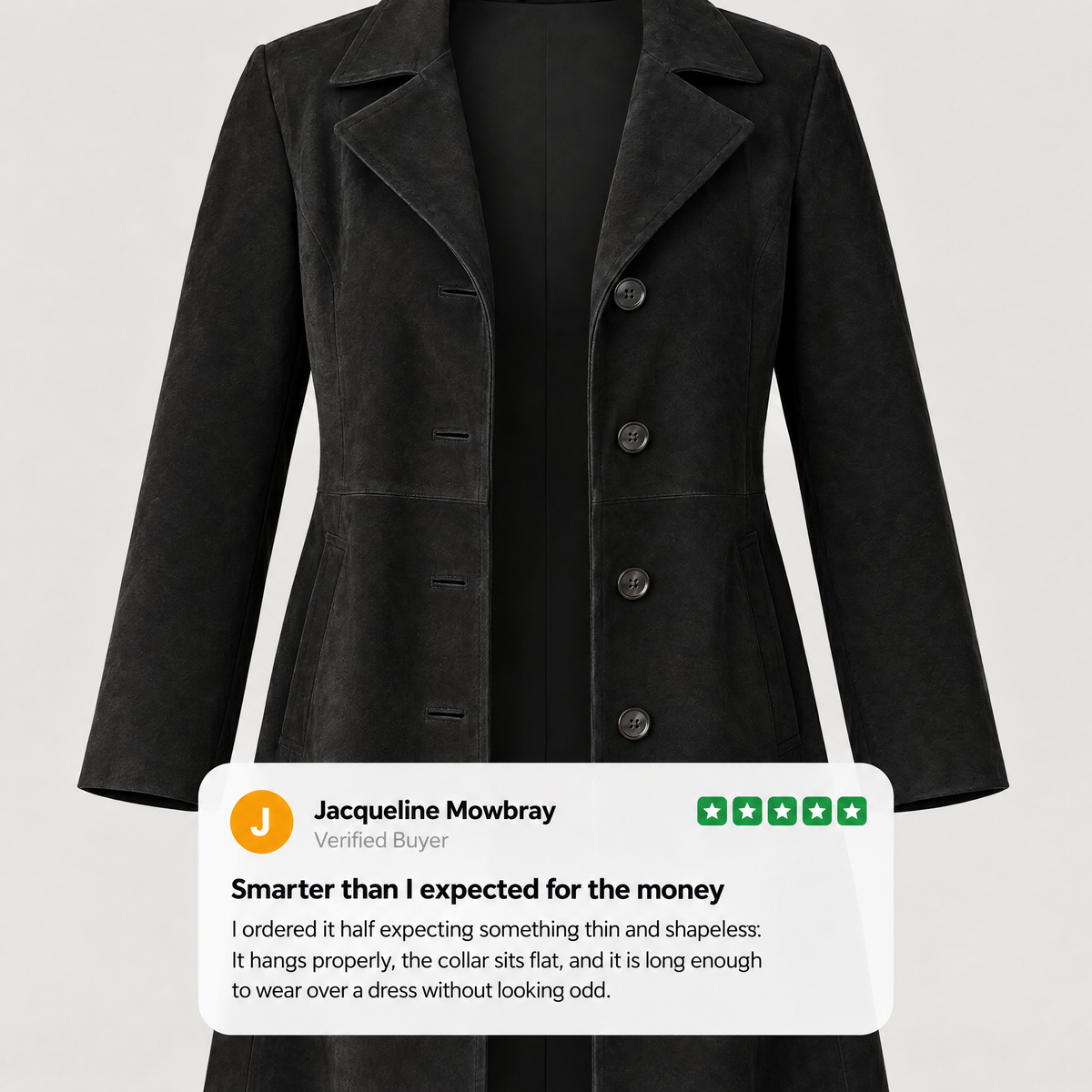 SHAPED WAIST SUEDE LOOK COAT