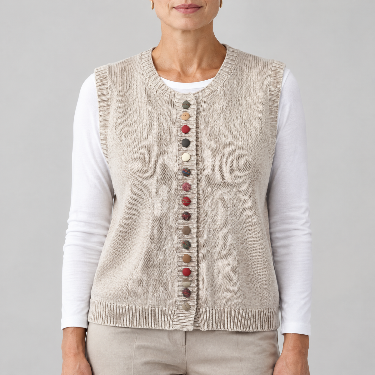 COLOUR ACCENT SWEATER WAISTCOAT