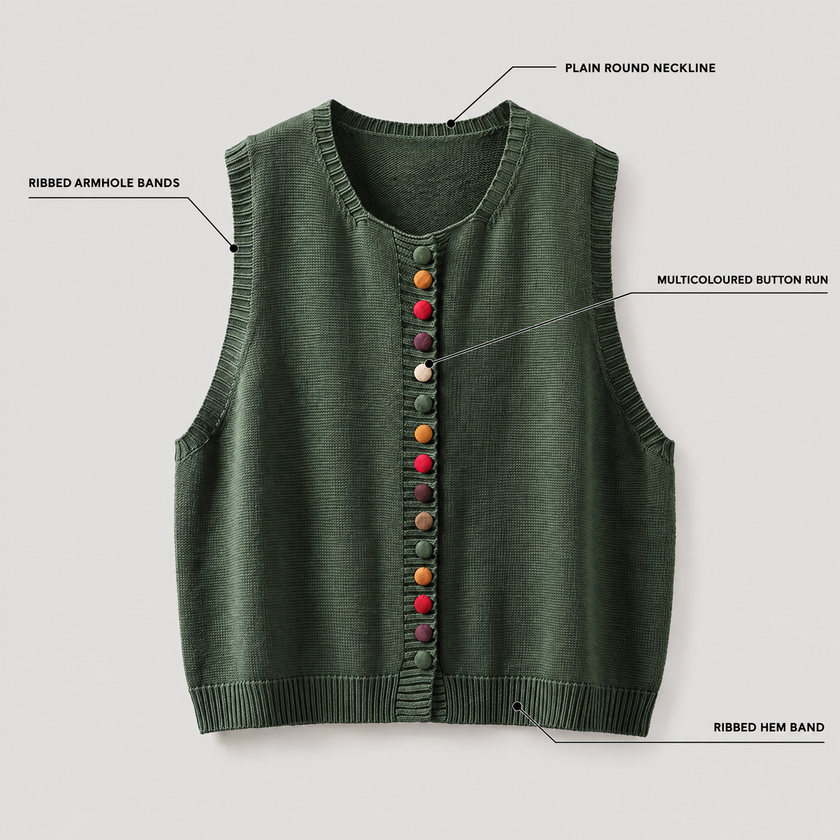 COLOUR ACCENT SWEATER WAISTCOAT