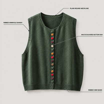 COLOUR ACCENT SWEATER WAISTCOAT