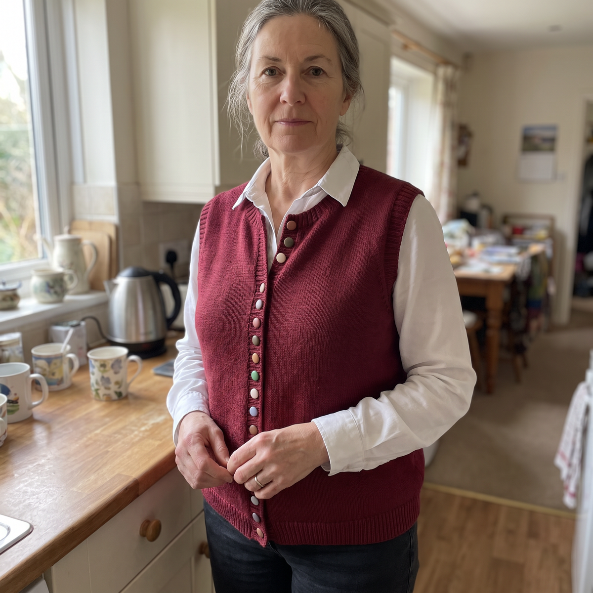 COLOUR ACCENT SWEATER WAISTCOAT