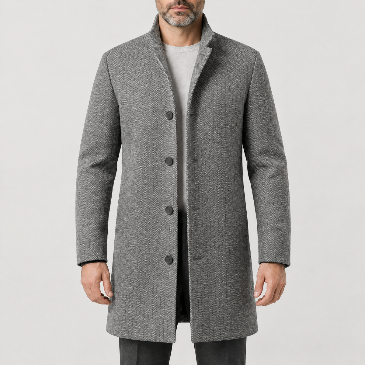 TAILORED CHECK WALKING COAT