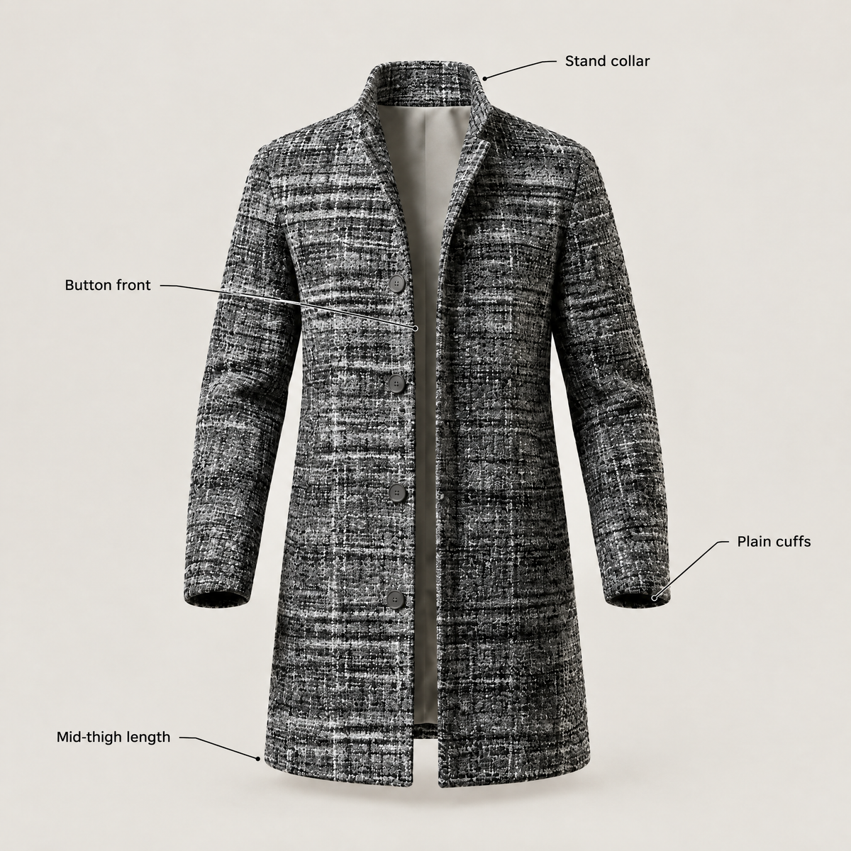 TAILORED CHECK WALKING COAT