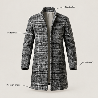 TAILORED CHECK WALKING COAT