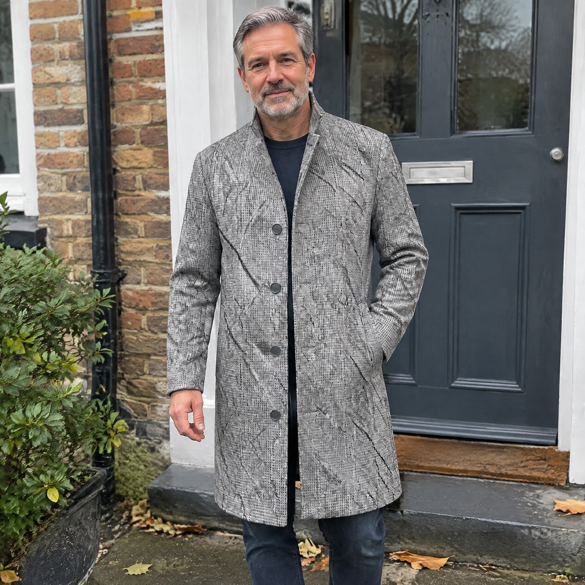 TAILORED CHECK WALKING COAT