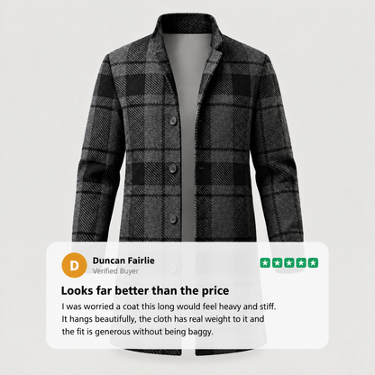 TAILORED CHECK WALKING COAT