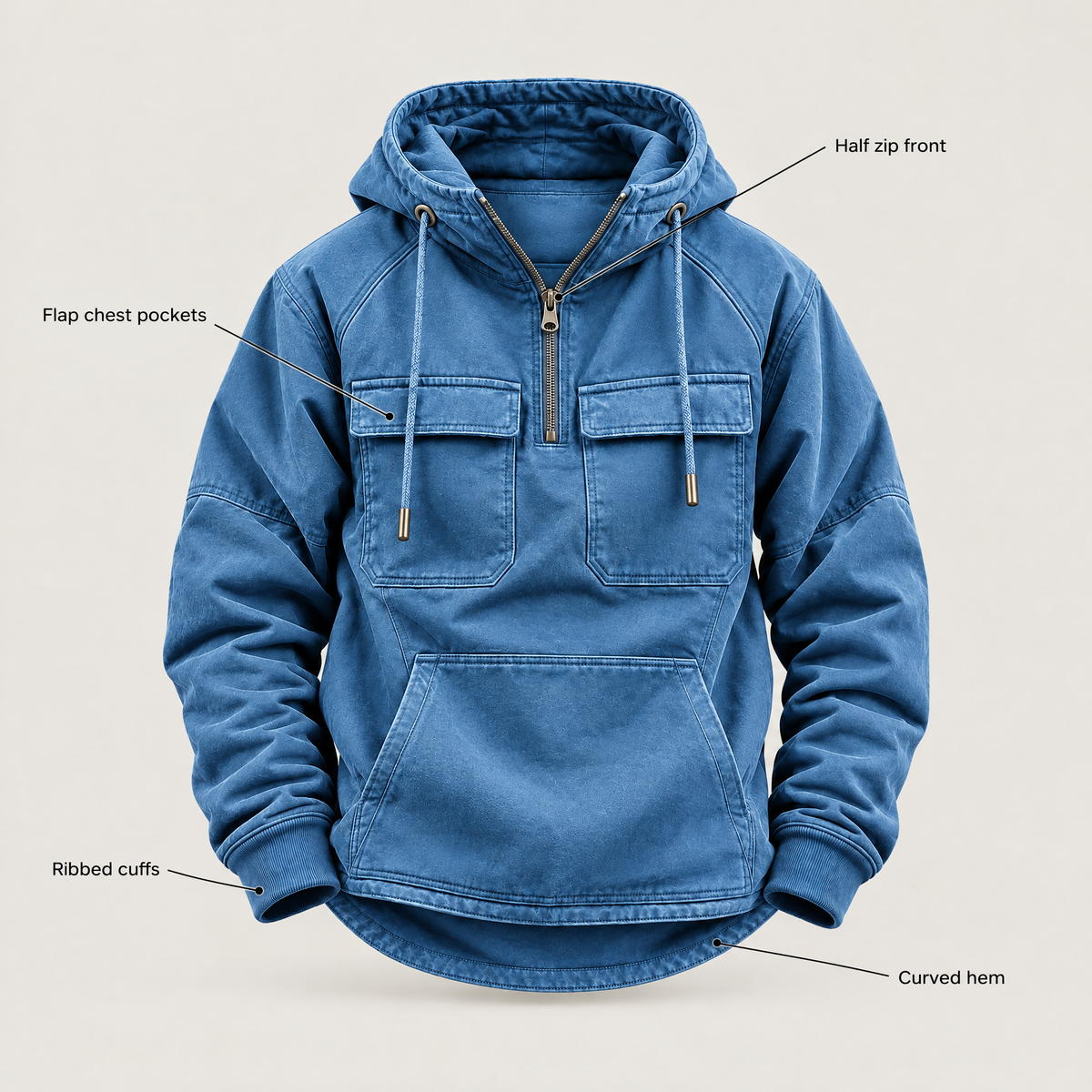 WORKWEAR HOODED ZIP JUMPER