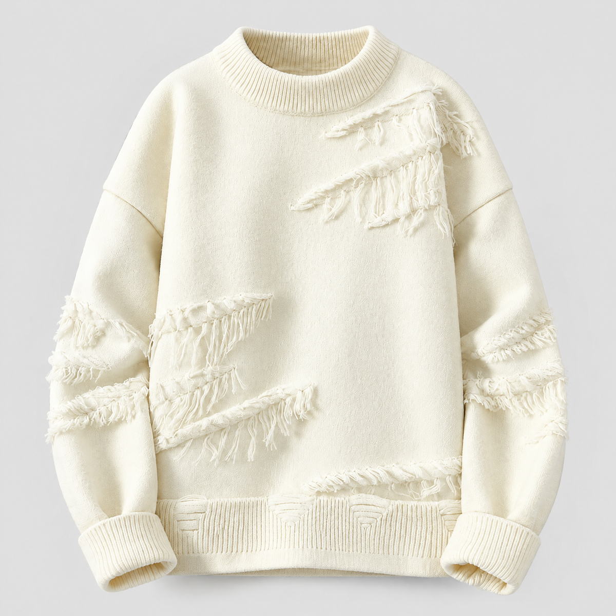 DISTRESSED FRINGE KNIT JUMPER