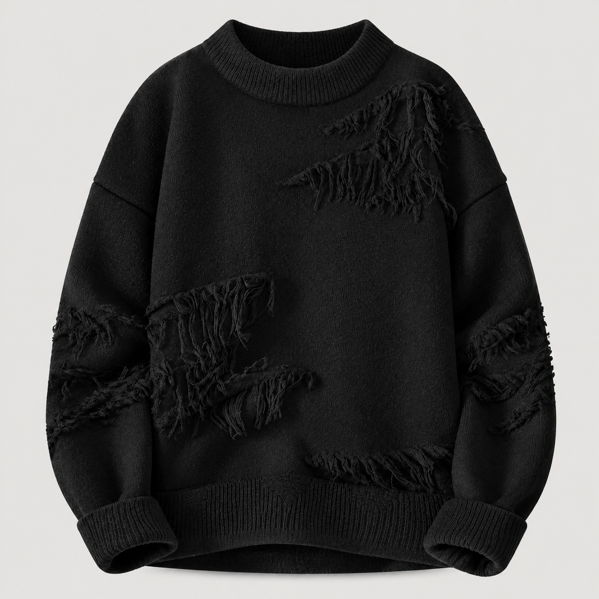 DISTRESSED FRINGE KNIT JUMPER