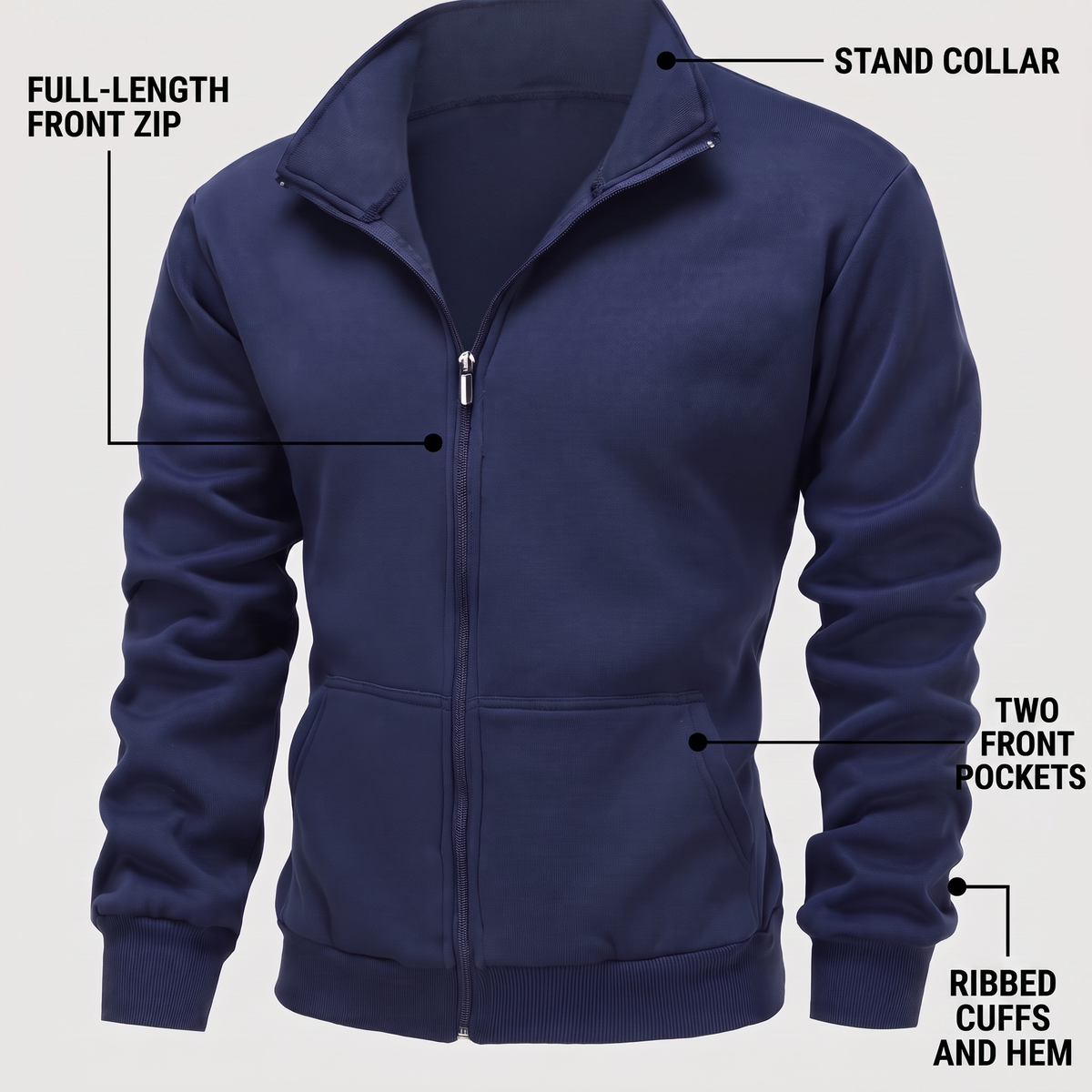 FULL ZIP FUNNEL NECK JACKET
