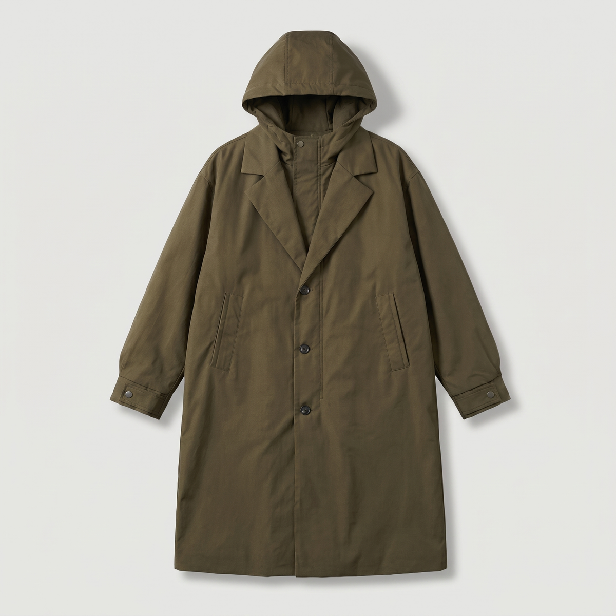 HOODED TAILORED WALKING COAT