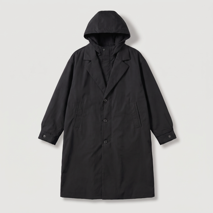 HOODED TAILORED WALKING COAT