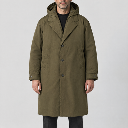 HOODED TAILORED WALKING COAT