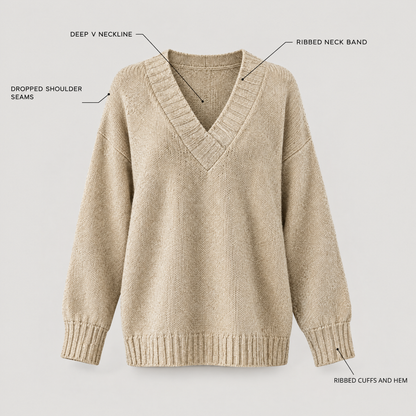 DEEP V-NECK KNIT JUMPER