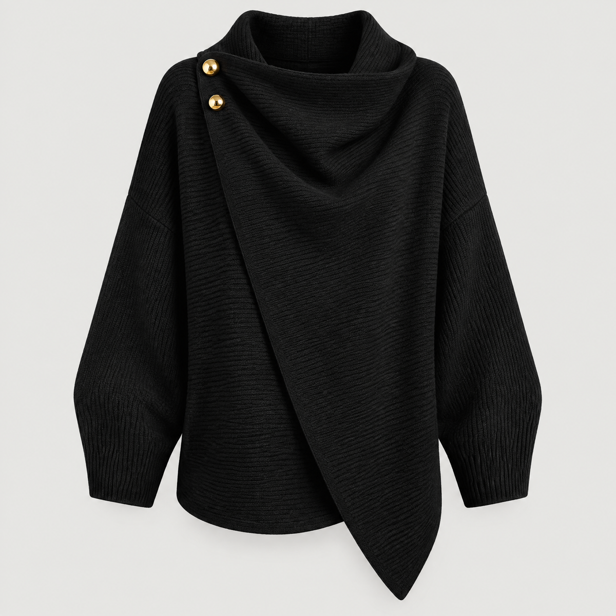 WRAP FRONT KNIT CAPE