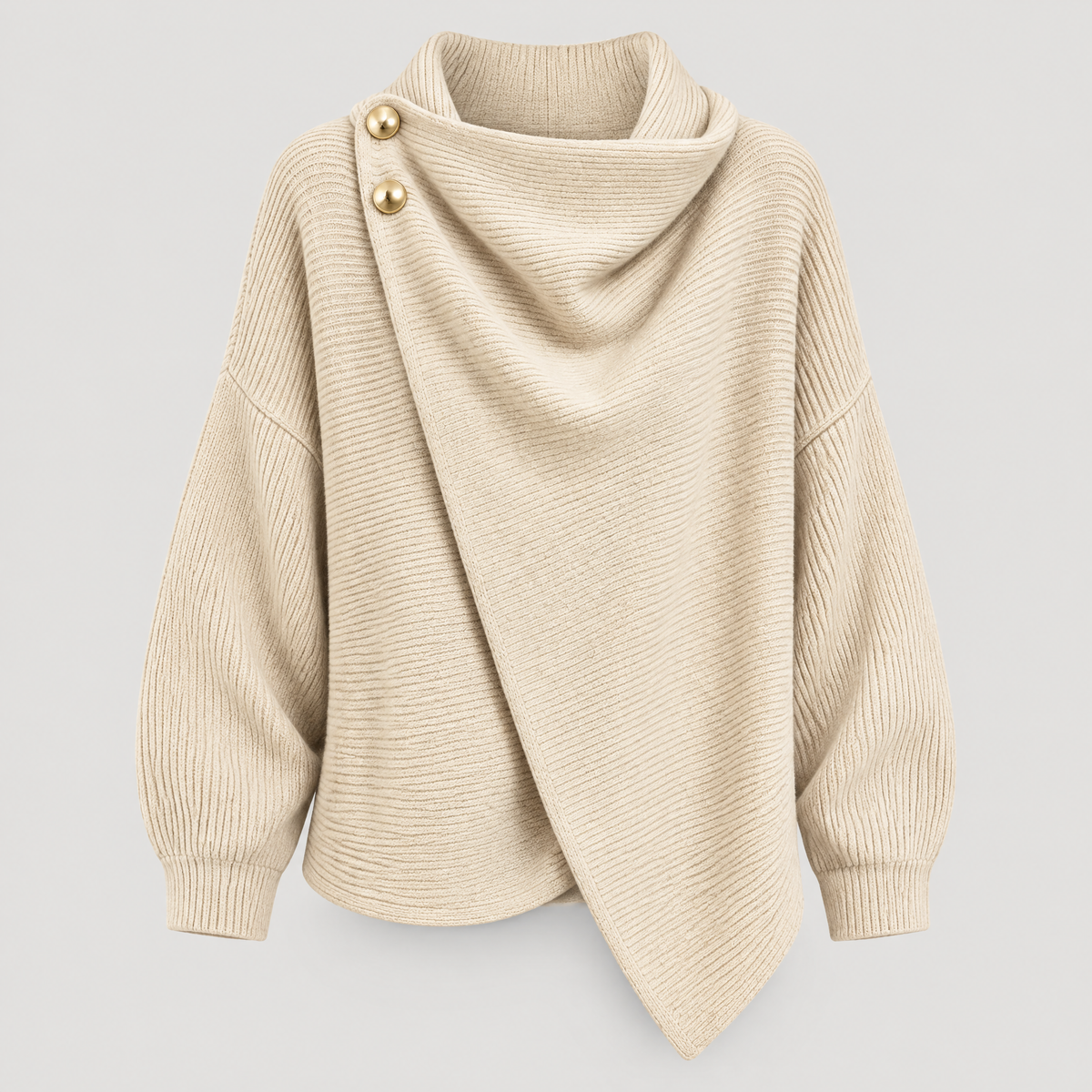 WRAP FRONT KNIT CAPE