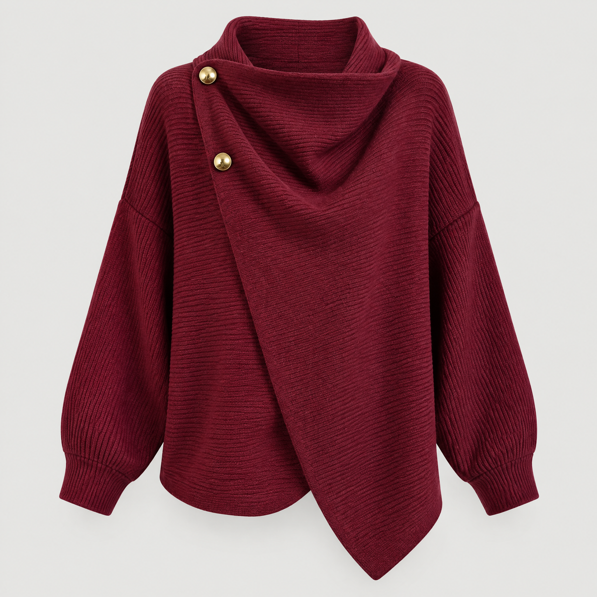WRAP FRONT KNIT CAPE