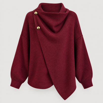 WRAP FRONT KNIT CAPE