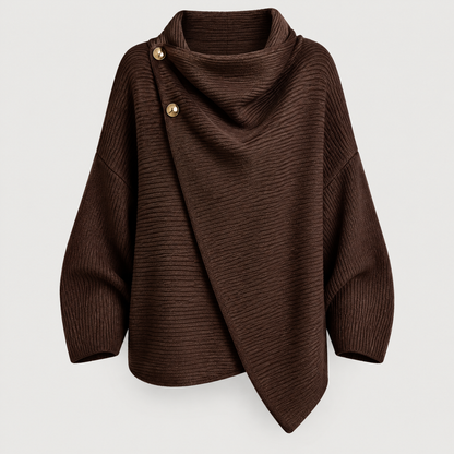 WRAP FRONT KNIT CAPE