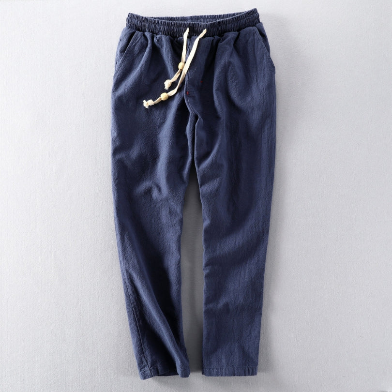 RELAXED LINEN BLEND TROUSERS