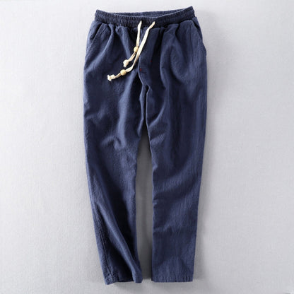 RELAXED LINEN BLEND TROUSERS