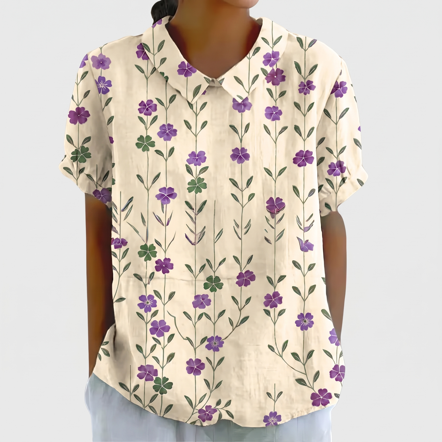 ROSEDENE SAGE FLORAL BLOUSE