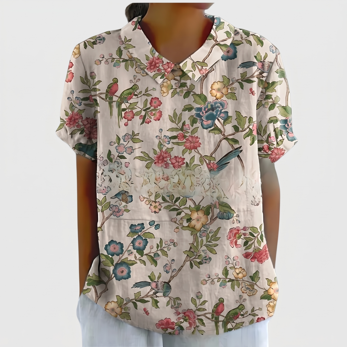 ROSEDENE SAGE FLORAL BLOUSE