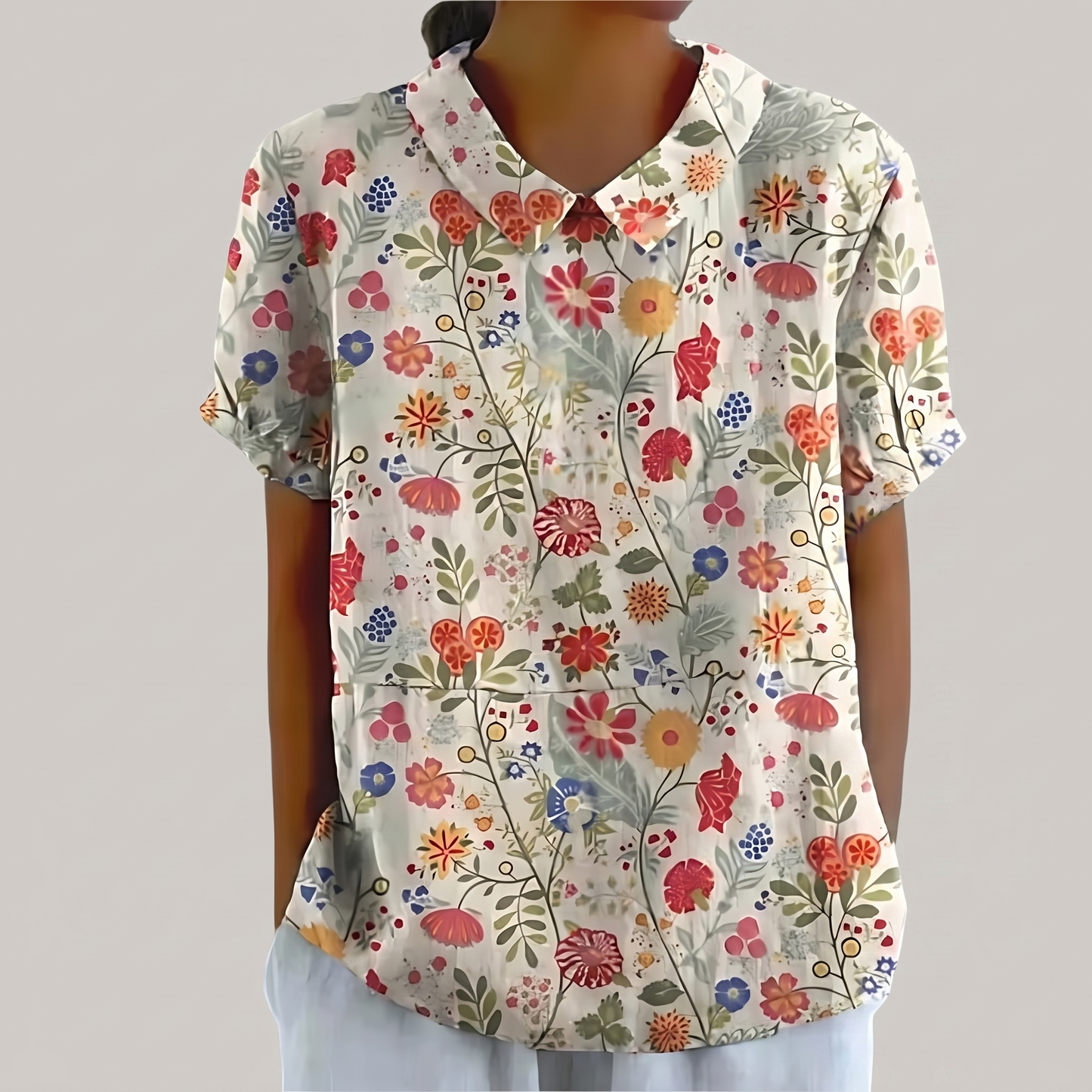 ROSEDENE SAGE FLORAL BLOUSE