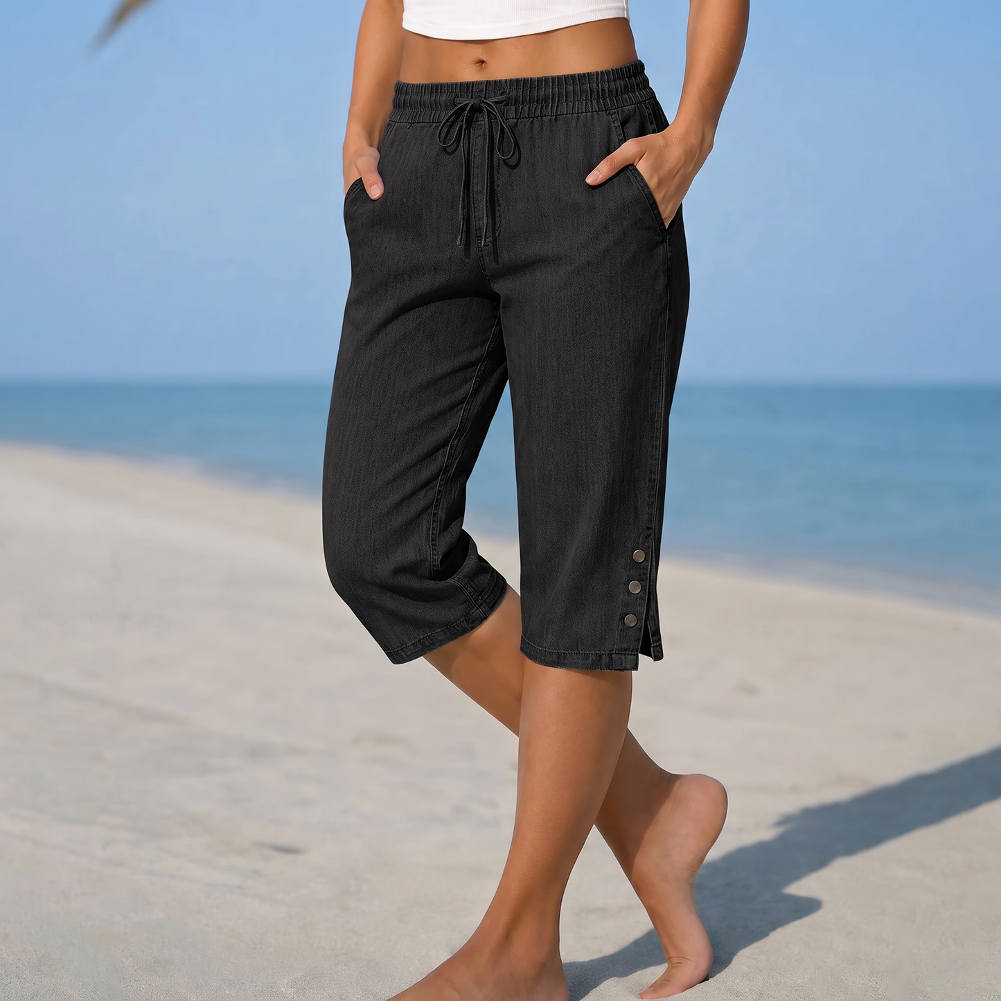 LANGPORT CALF-LENGTH CAPRI TROUSERS