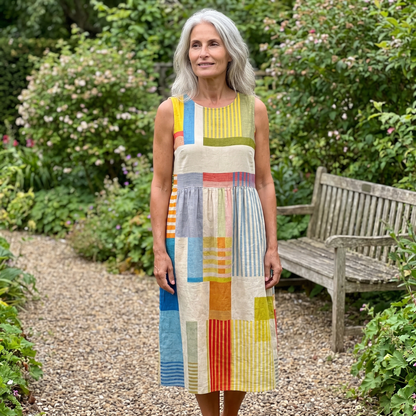 DELPHINE ARTISTIC-PRINT MIDI DRESS