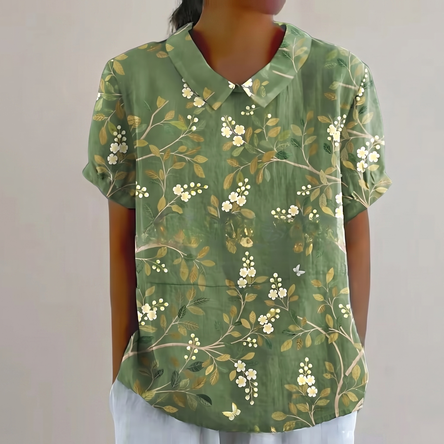 ROSEDENE SAGE FLORAL BLOUSE