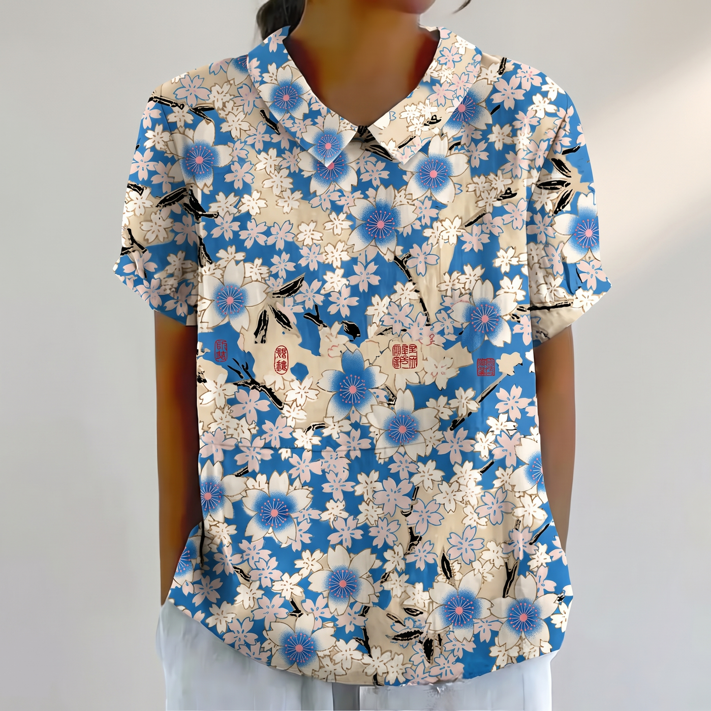 ROSEDENE SAGE FLORAL BLOUSE