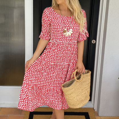 EVERLARK SHORT-SLEEVE MIDI DRESS