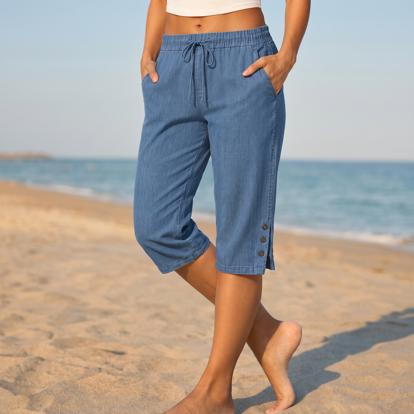 LANGPORT CALF-LENGTH CAPRI TROUSERS