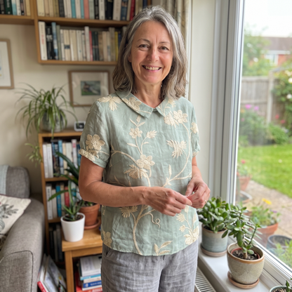 ROSEDENE SAGE FLORAL BLOUSE