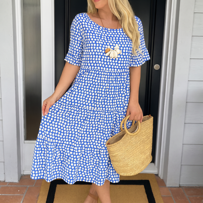 EVERLARK SHORT-SLEEVE MIDI DRESS