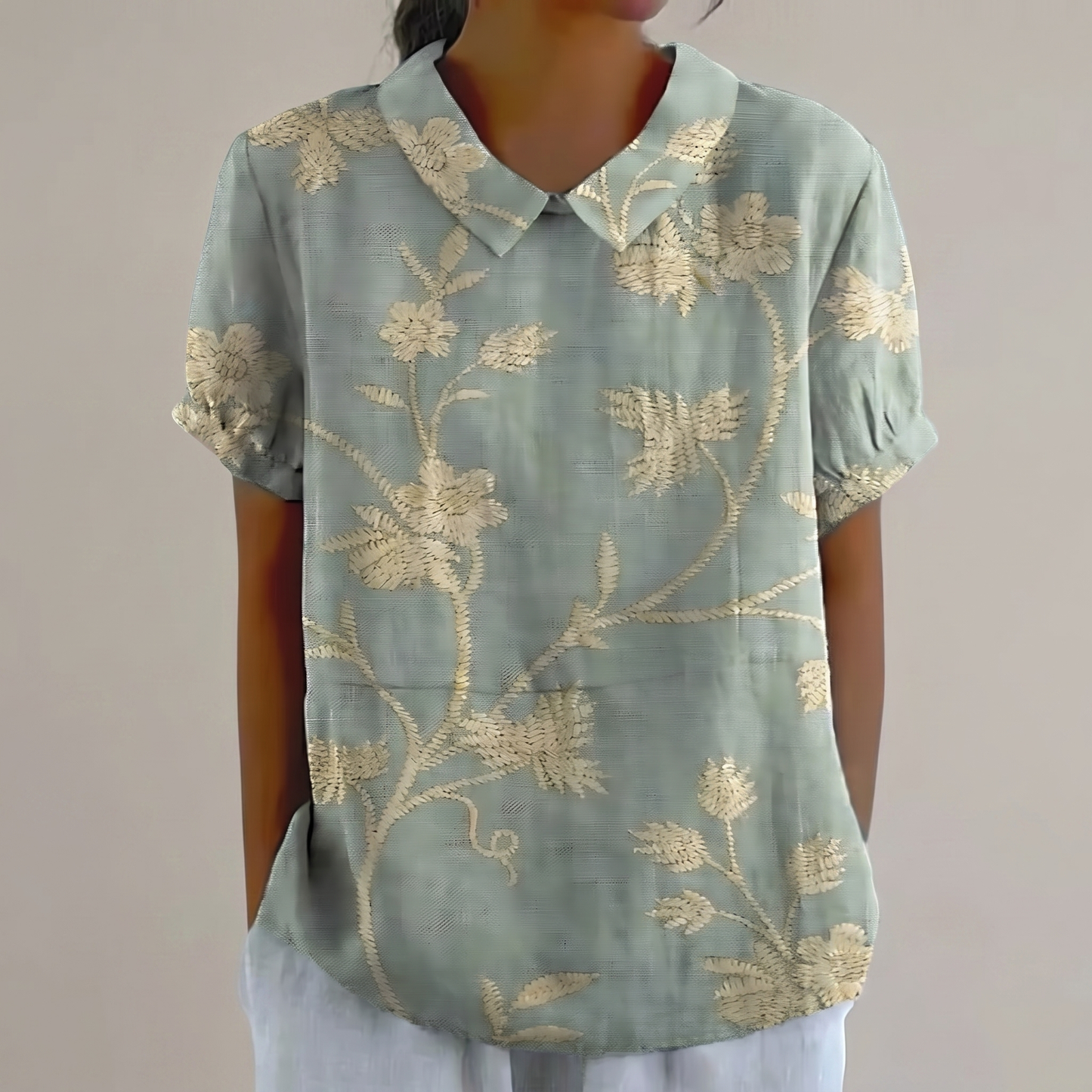 ROSEDENE SAGE FLORAL BLOUSE