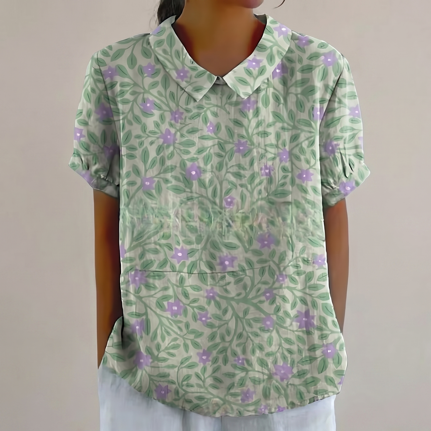 ROSEDENE SAGE FLORAL BLOUSE
