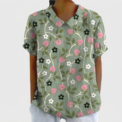 ROSEDENE SAGE FLORAL BLOUSE