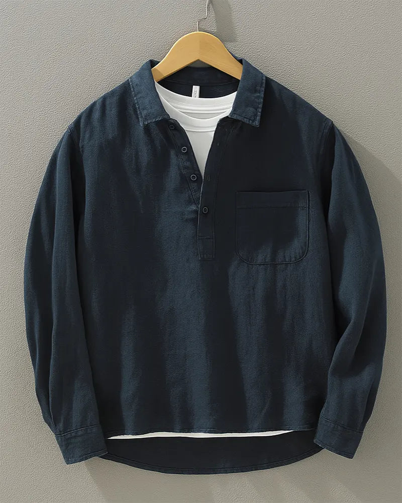 ALDRIDGE GRANDAD COLLAR SHIRT
