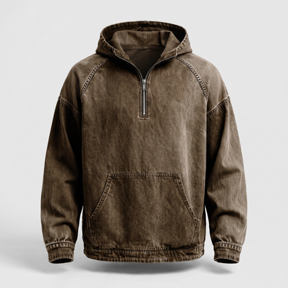 RIVINGTON HALF-ZIP DENIM JACKET