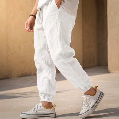MOORHAVEN LINEN TRAVEL JOGGERS