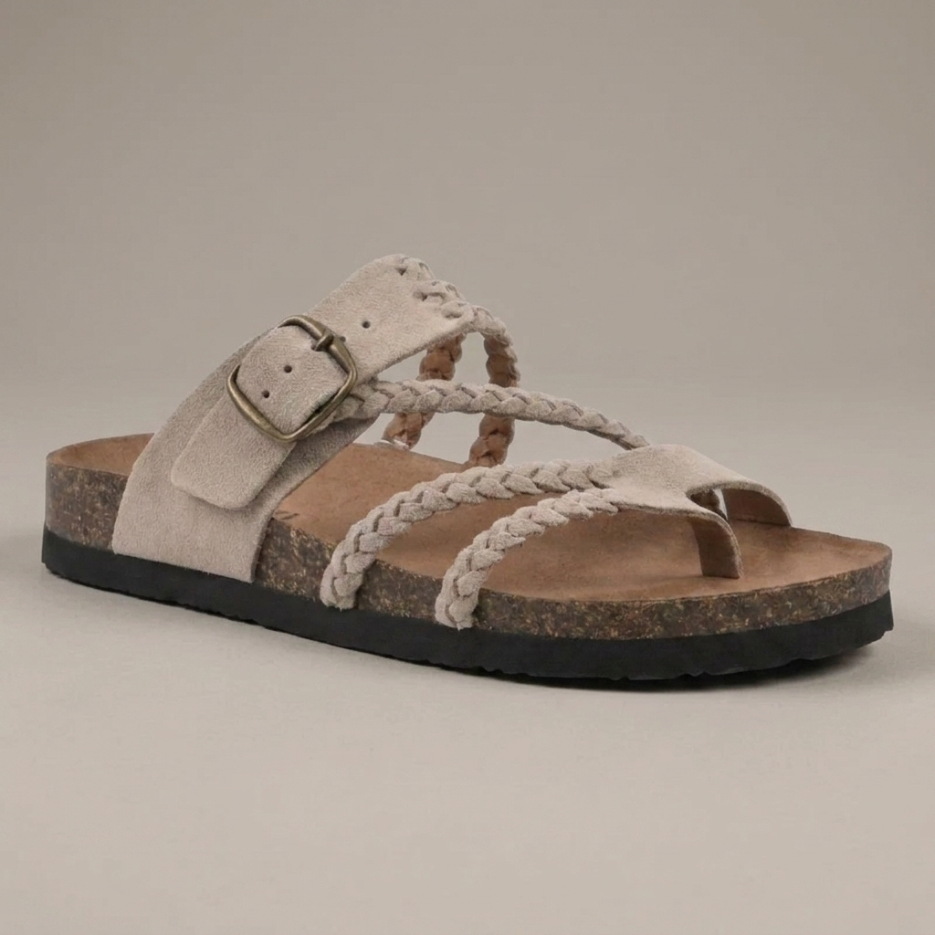 WYTHENDALE BRAIDED CORK SANDALS