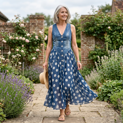 BLYTHMERE SPOT-PRINT MIDI DRESS