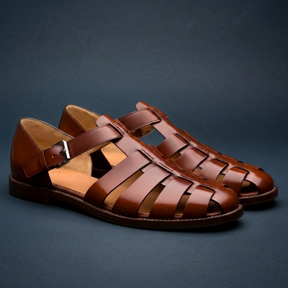 BARTONMERE BUCKLE LEATHER SANDALS