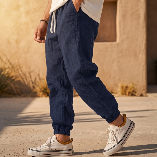 MOORHAVEN LINEN TRAVEL JOGGERS