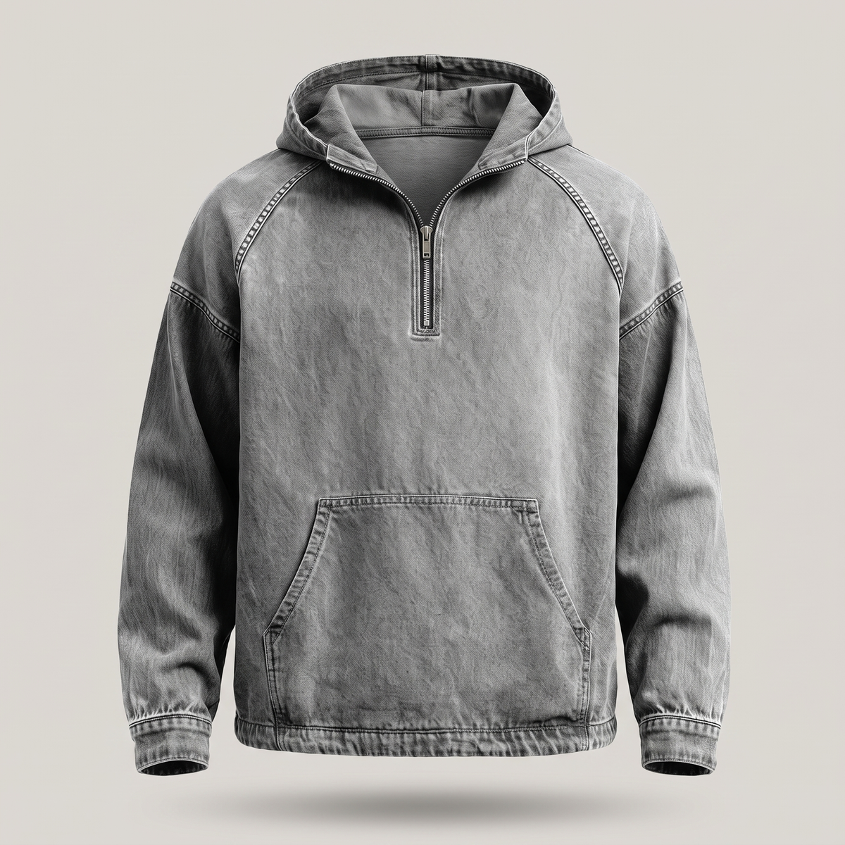 RIVINGTON HALF-ZIP DENIM JACKET